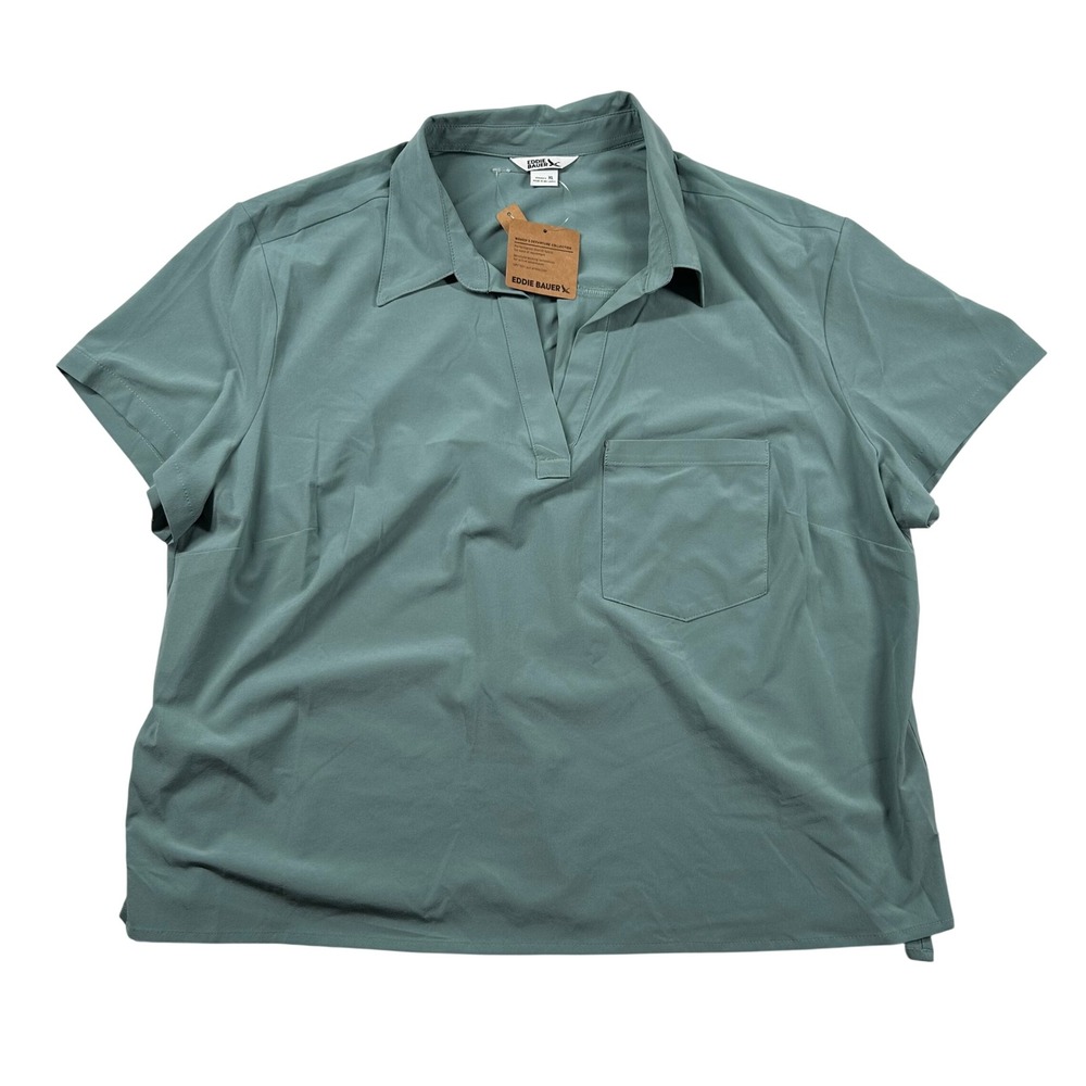 Eddie Bauer Top Womens XL Departure Loden Green UPF 50 Performance Sage Outdoor